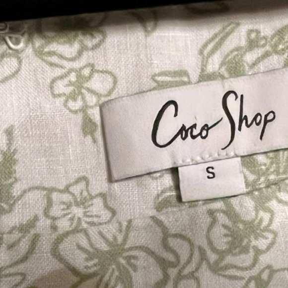 EUC Coco Shop Short Sleeve Maxi Green Flora Size S **PLEASE READ** - Picture 6 of 7